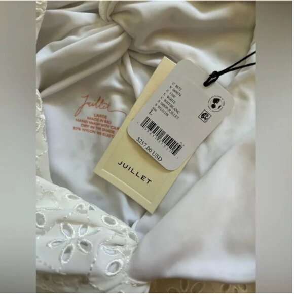 Free People Juillet NWT White Eyelets One-Piece Swimsuit size L - Picture 10 of 10